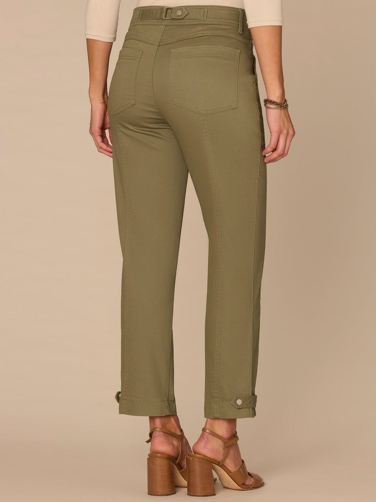 "Ab"solution High Rise Snap Hem Petite Utility Pant - Lily Pad|Cherry Chocolate|Thyme|Stone|Ballet Pink|Biscotti|Oxblood|Ultra Navy|Vintage Walnut|Raw Sienna