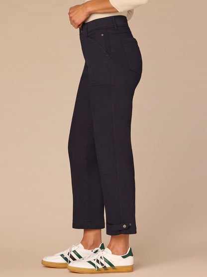 "Ab"solution® High Rise Tapered Utility Pant with Snap Hem - Thyme|Oxblood|Ultra Navy|Lily Pad|Cherry Chocolate|Ballet Pink|Biscotti|Optic White|Stone|Vintage Walnut