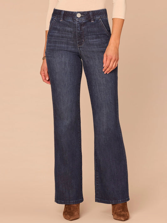 "Ab"solution® Skyrise Double Side Seam Trouser Detail Bootcut Jeans - Indigo Denim