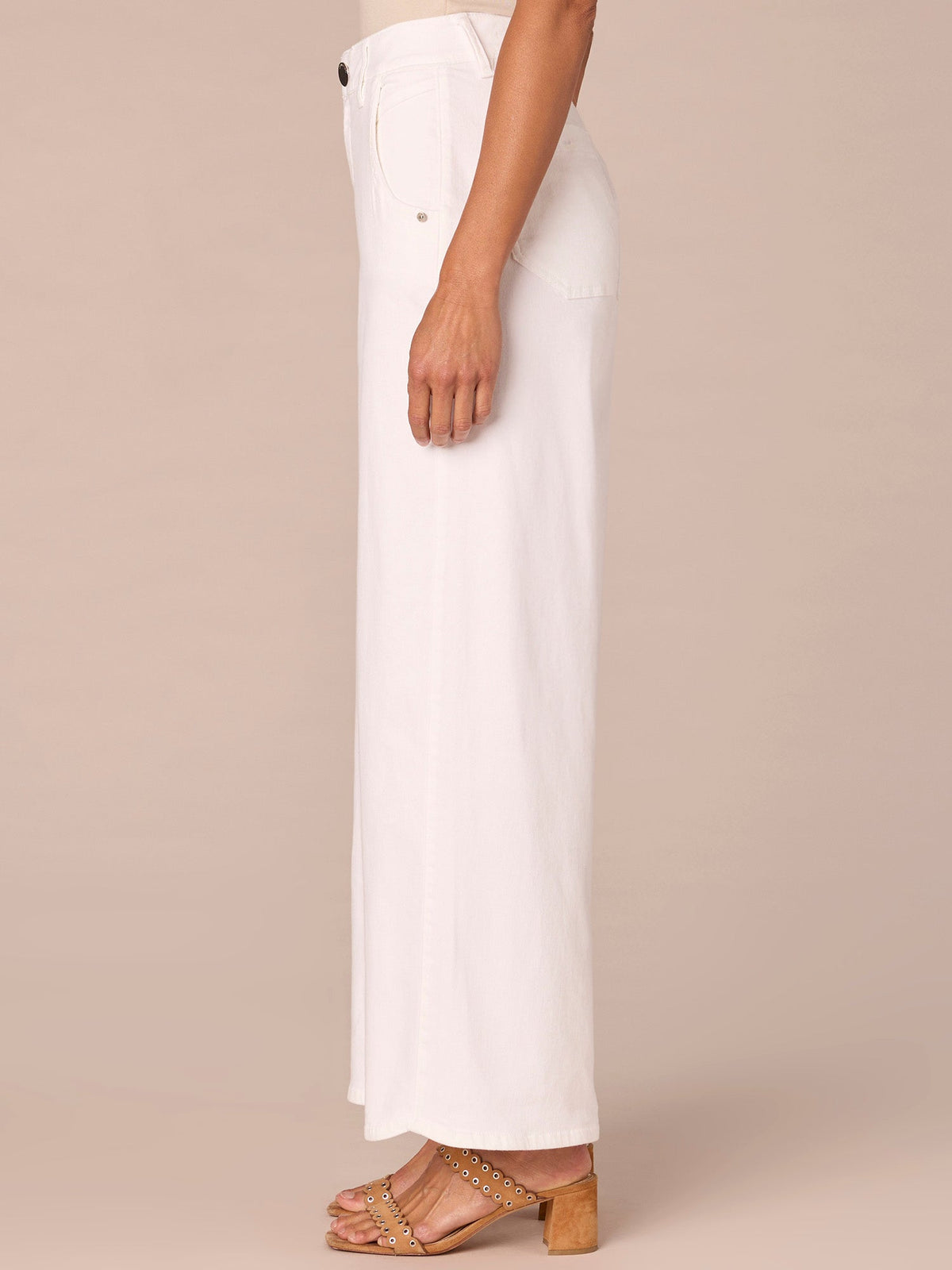 “Ab”solution® Skyrise Tulip Hem Wide Leg Plus Size Jeans - Optic White Denim