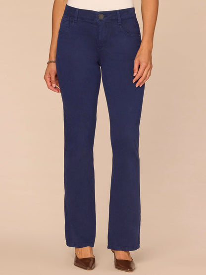 "Ab"solution® High Rise Petite Itty Bitty Boot Pants with Rhinestones - Espresso|Evening Blue