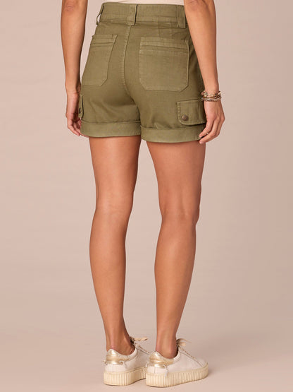 "Ab"solution Skyrise 4.5" Inseam Double Button Cargo Short - Forest Moss|Dusty Slate