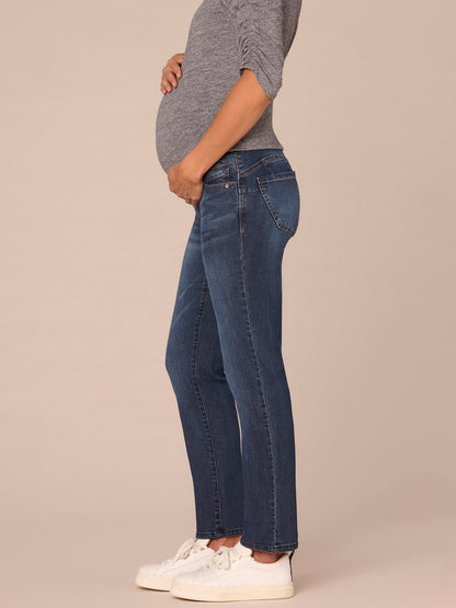 "Ab"solution Indigo Maternity Straight Leg Baby Bump Jeans - Indigo Denim