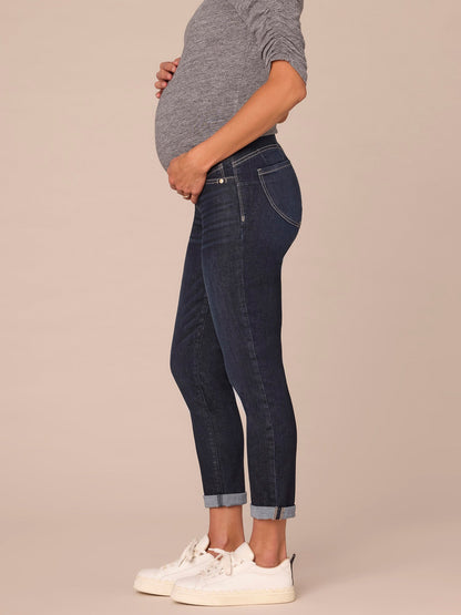 "Ab"solution Indigo Maternity Ankle Skimmer Baby Bump Jeans - Indigo Denim