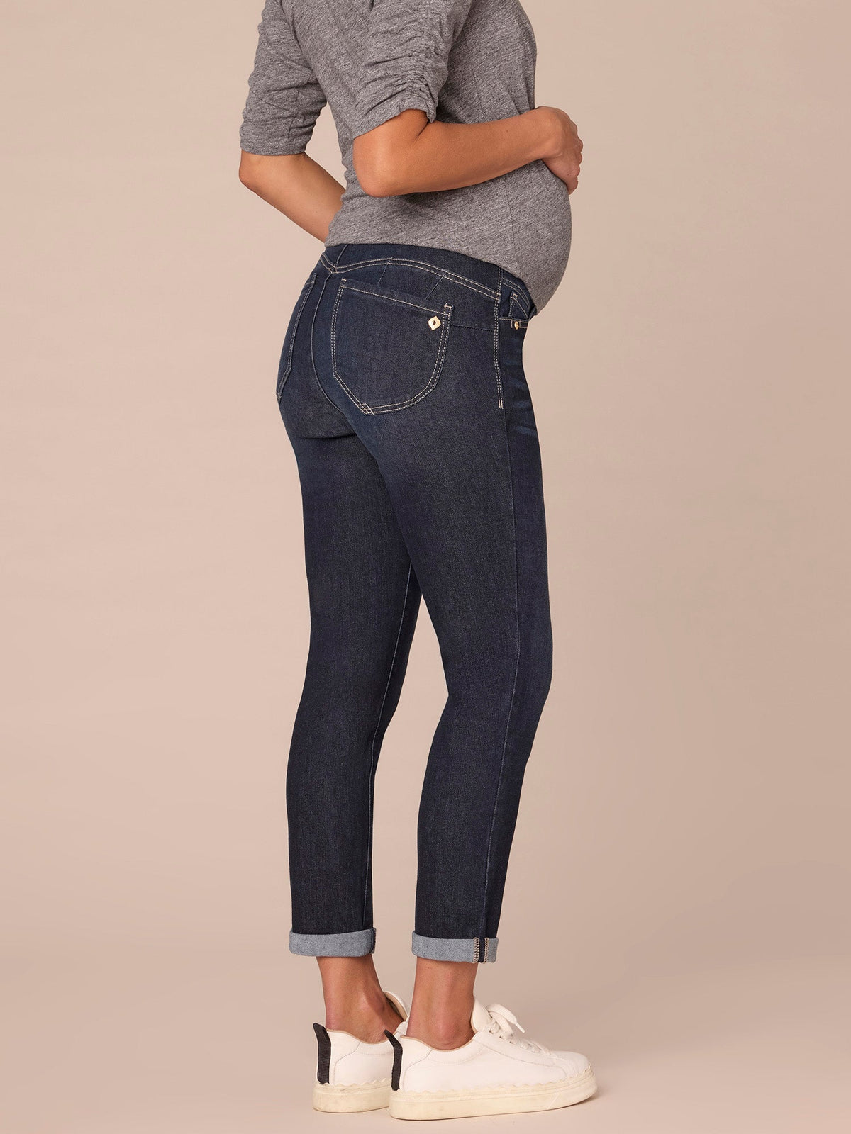 "Ab"solution Indigo Maternity Ankle Skimmer Baby Bump Jeans - Indigo Denim
