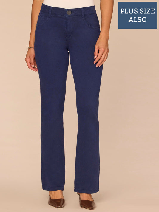 "Ab"solution® High Rise Rhinestone Plus Size Itty Bitty Boot Pants - Evening Blue|Espresso