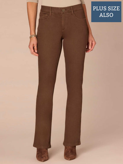 "Ab"solution® Mid-Rise Itty Bitty Boot Plus Size Pants - Cold Brew|Laurel Oak