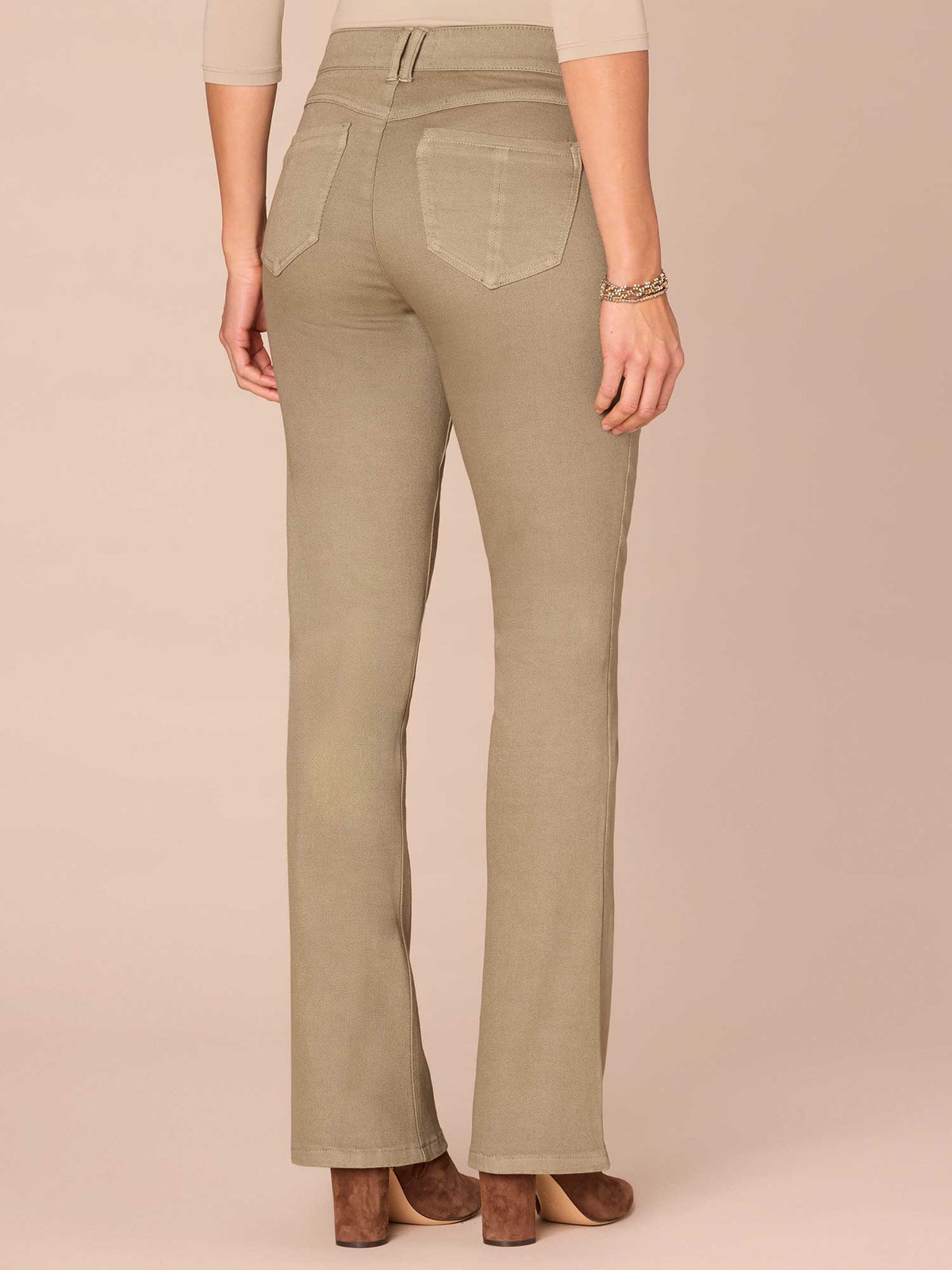 "Ab"solution® Mid-Rise Itty Bitty Boot Plus Size Pants - Cold Brew|Laurel Oak