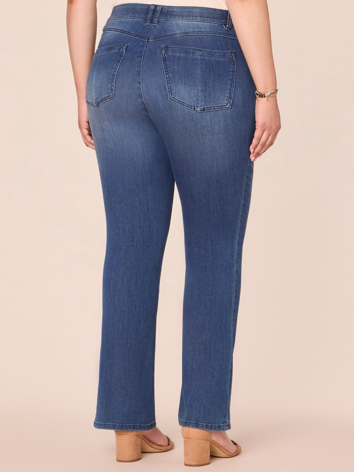"Ab"solution® Itty Bitty Bootcut Plus Jeans - Blue Denim