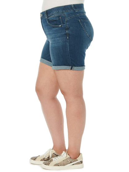 "Ab"solution® 7" Blue Denim Plus Shorts - Blue Denim