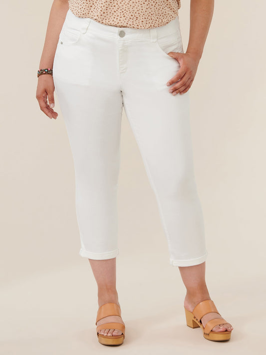 "Ab"solution® Optic White Plus Ankle Skimmer - Optic White Denim