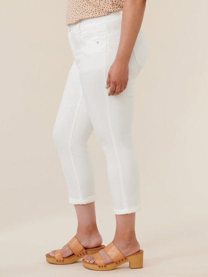 "Ab"solution® Optic White Plus Ankle Skimmer - Optic White Denim