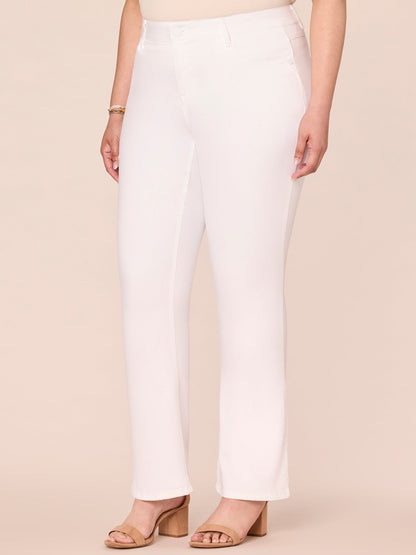 "Ab"solution® White Denim Itty Bitty Bootcut Plus Jeans - Optic White Denim